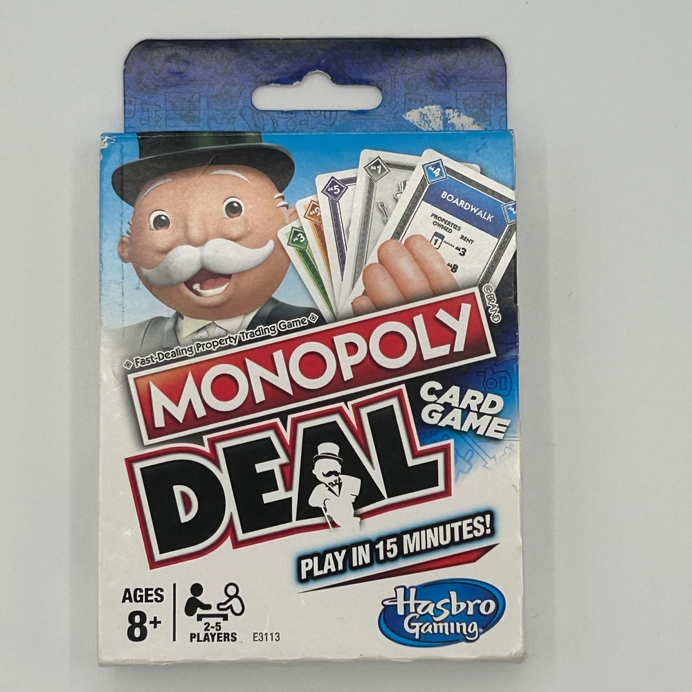 Monopoly Deal Card Game Fast Dealing Property Trading Game Hasbro Ages 8+ Travel